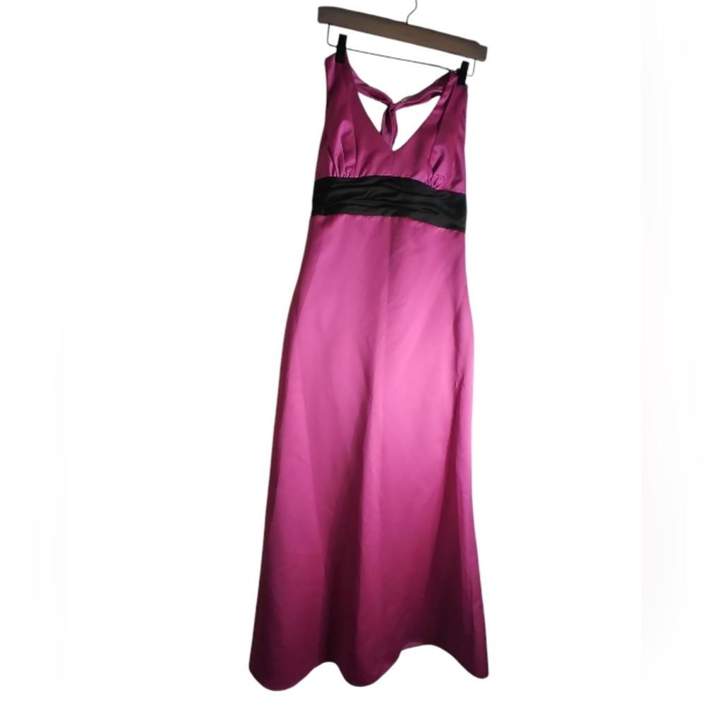Forever Yours pink and black halter women's gown size medium prom